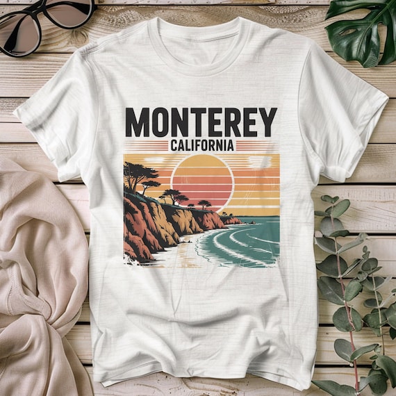 Monterey California Tee: Vintage Coastal Travel Souvenir T-Shirt