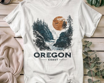 Vintage Oregon Coast T-Shirt: Retro Sunset Graphic Tee