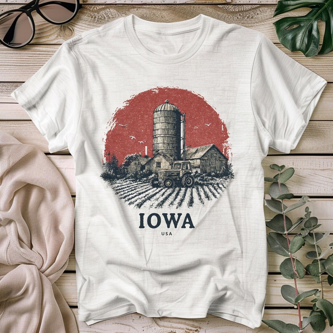 Vintage Iowa Farm T-shirt: Rustic Tractor Graphic Tee - Etsy