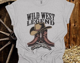 Vintage Wild West Cowboy Graphic Tee: Rustik Rodeo-skjorta