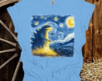 Starry Night Kaiju T-Shirt | Van Gogh Monster Art Tee