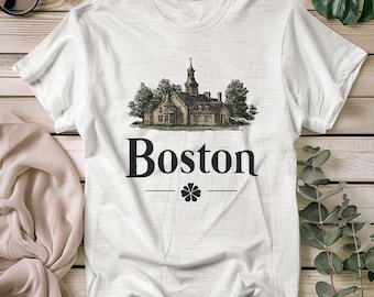 Vintage Boston T-Shirt: Retro Landmark Graphic Tee, New England Heritage