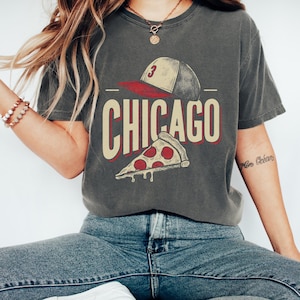 Chicago Pizza & Baseball T-shirt: Retro Windy City graphic T-shirt