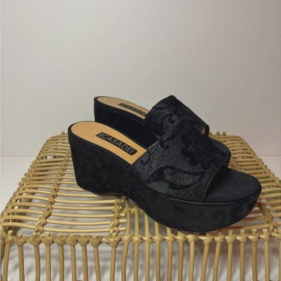 Casadei Women's Black Platform Sandals - Etsy