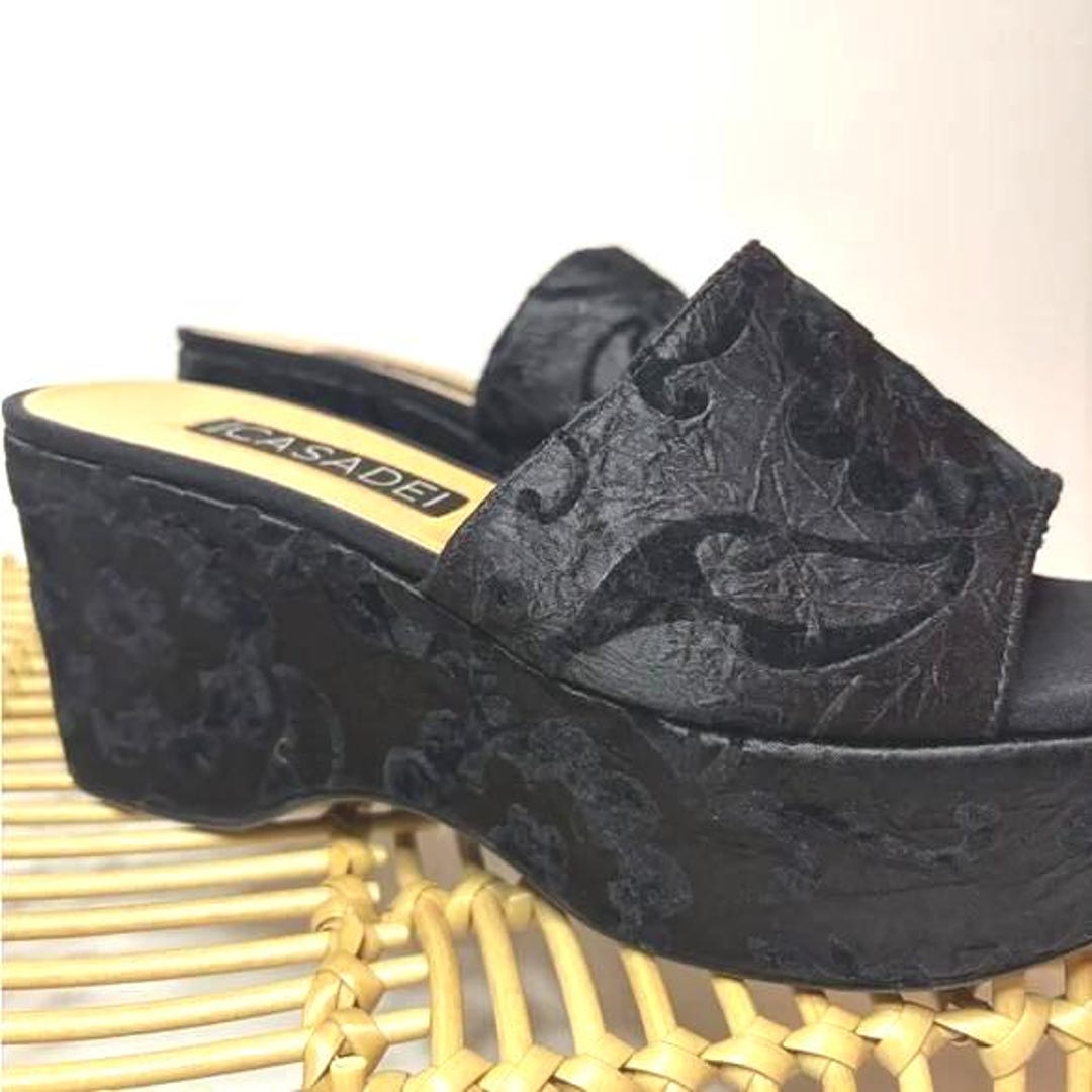 サンダル・ミュール CASADEI Women Sandals 2Y259J0101CHBEA9000 NERO BLACK Casadei Women's Black Platform Sandals - Etsy