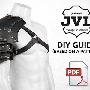 Modular Leather Pauldron Pattern PDF, Beginner Riveted Shoulder Armor Template, No Sewing LARP Cosplay Costume Prop Guide