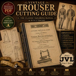 Vintage Trouser Cutting Guide PDF, Tailoring Pattern Drafting Manual, Breeches Knickers Kilt Making Book, Tailor Ebook