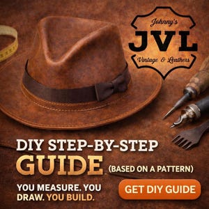 Leather Fedora Hat DIY Pattern Guide, Handmade Hat Making Tutorial PDF, Leathercraft Fedora Template, Beginner Friendly Maker Project