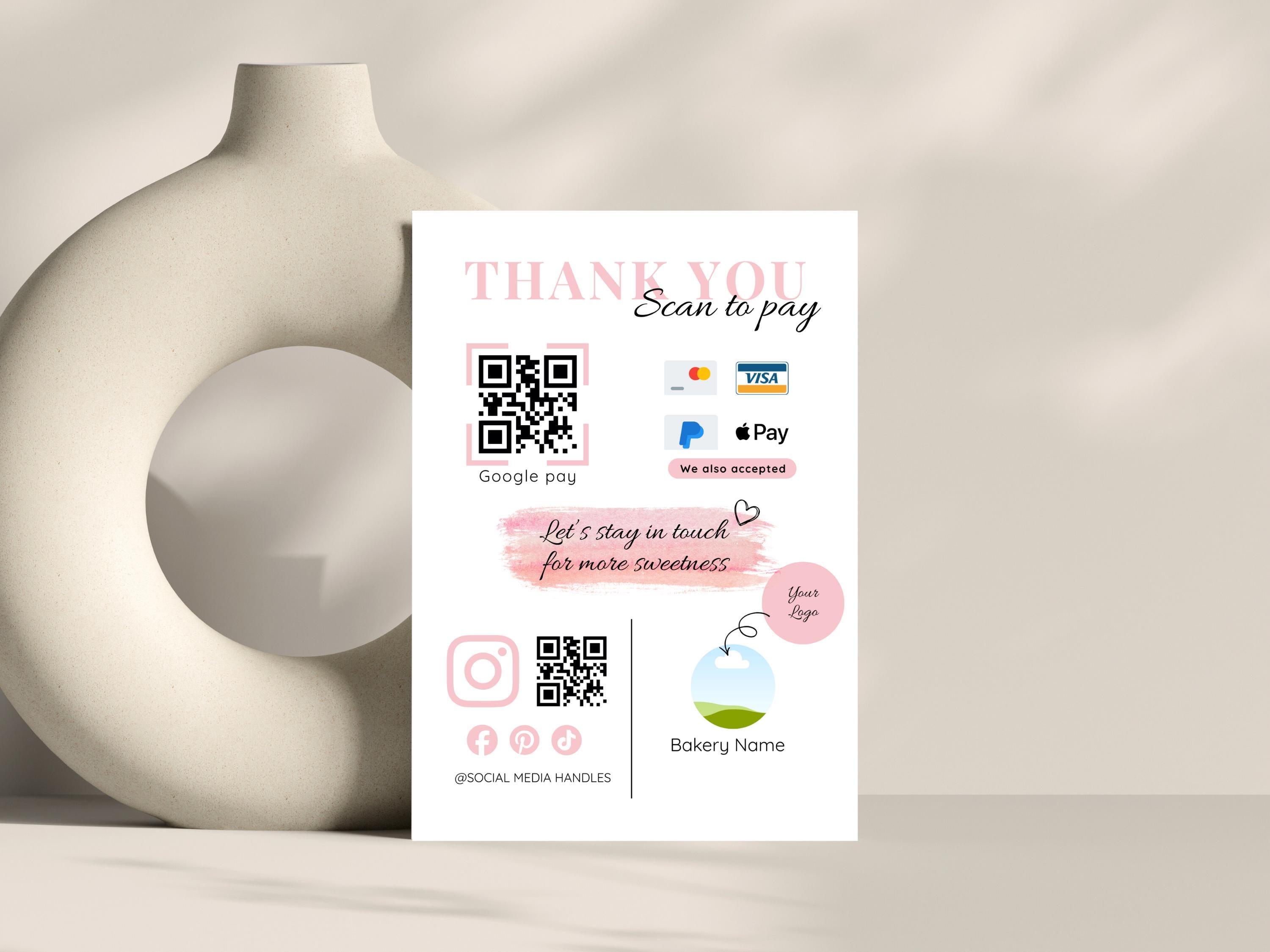 Bakery Scan to Pay Sign | QR Code Payment Template | Editable Canva ...