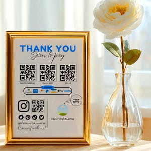 Scan to Pay Template | Small Business QR Code Payment | Editable Canva Link (Digital Download)