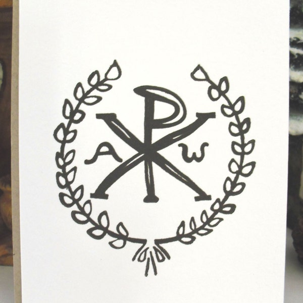 Letterpress Flat Card - Early Christian Symbol - Crown
