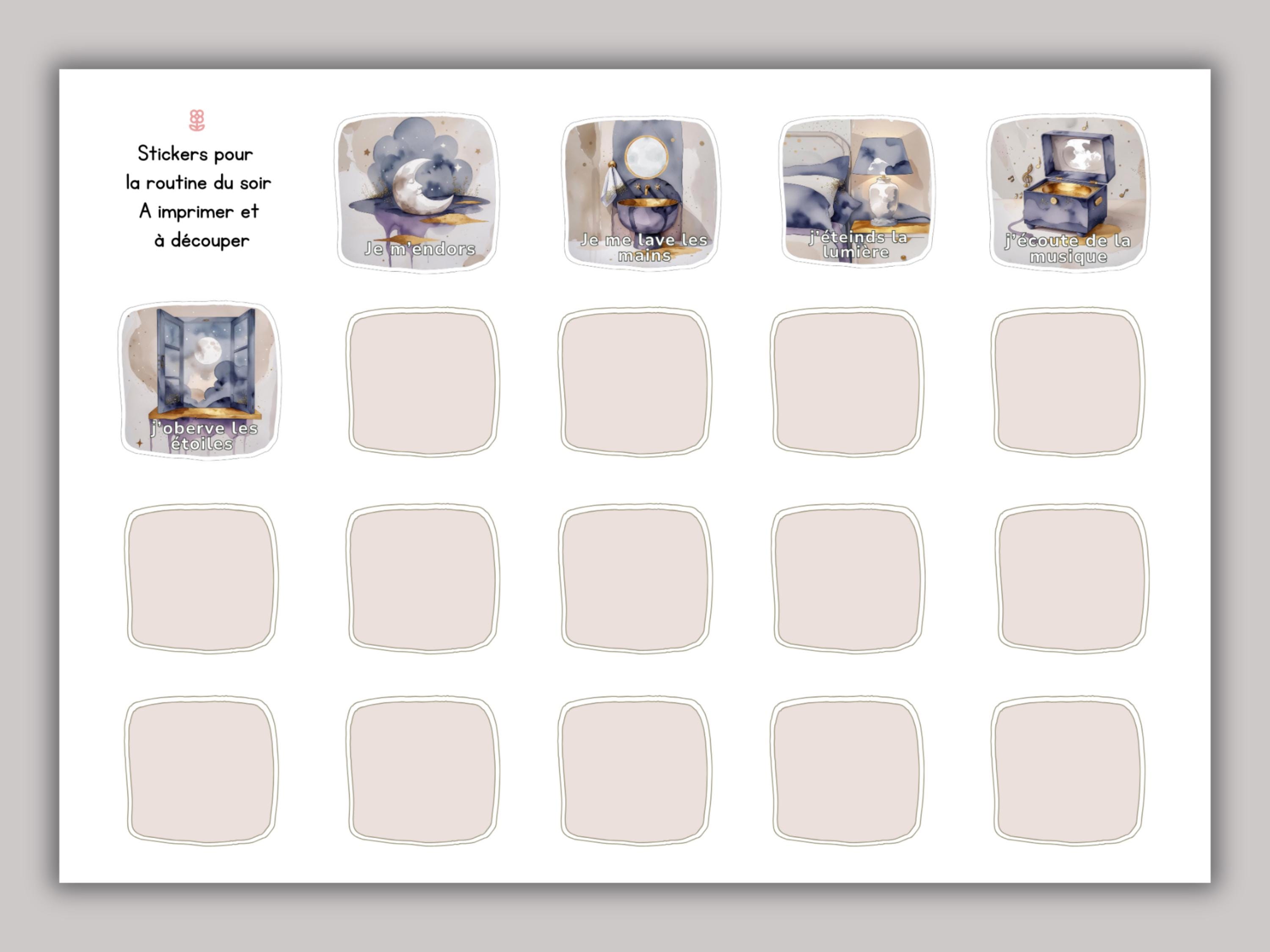Evening Routine Printable Chart for Kids – Bedtime Visual Schedule ...