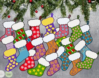 Sock Pattern Coloring Matching Game: Preschool Learning (Digital Download)