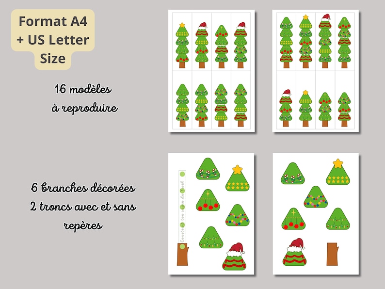 Build a Christmas Tree – Printable PDF Activity | Fine Motor Skills | Montessori Game | Preschool Learning | Cut and Play - Kindy activity image 4