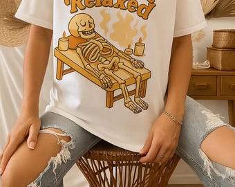 Funny Skeleton Spa Day T-Shirt: Spooky Gothic Self-Care