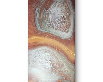 Terrene – 10x20" Original Abstract Canvas Painting | Desert-Inspired Earth Tones | Signed Art with Gloss Finish