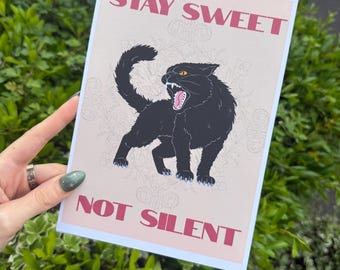 A5 Grunge Wall Art - Stay Sweet Not Silent