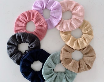Organic Muslin Scrunchies: Handmade Double Gauze Hair Tie