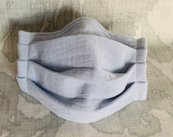 Organic Muslin Cotton Face Mask: Double Layered, Wired Nose
