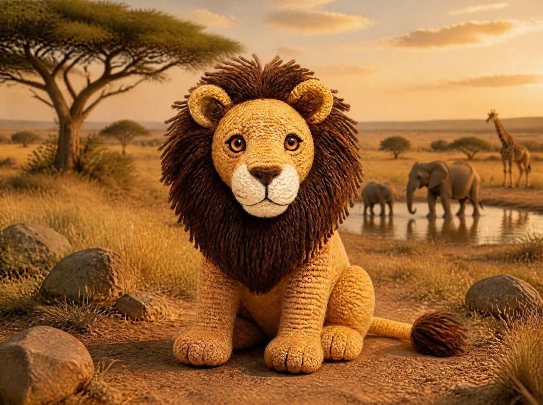 Realistic Lion Crochet Pattern PDF | Multilingual Amigurumi | 3D Full ...