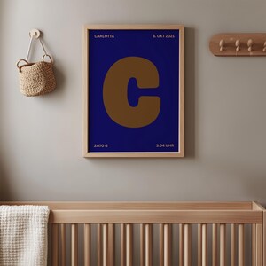 Póster de nacimiento para habitación infantil.