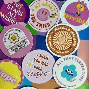 Elogios no tan positivos - Pegatinas de "elogio" subversivas - Para cuando quieres decir la verdad - Pegatinas de elogio novedosas, regalos para profesores