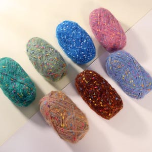Rainbow Mohair Yarn – Soft and Fluffy Hand Knitting Yarn, Unique Design Yarn for Crochet, Scarves, and Shawls, Lightweight and Elegant