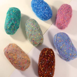 Fluffy Mohair Yarn – High-Quality Rainbow Beans Yarn, Ideal for Knitting and Crochet, Soft Yarn for DIY Accessories, 12 Color Options
