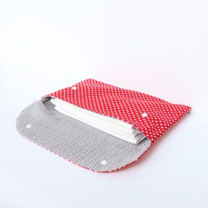 Nappy Wallet – Diaper Clutch with Snap Closure | Cotton Fabric Baby Change Organiser - Red Polka Dot