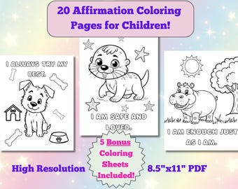 Mental Health Coloring Pages Kid Printable 25 Mindful Coloring for Kids Inspirational Coloring Sheets Positive Quotes Counseling SEL PDF
