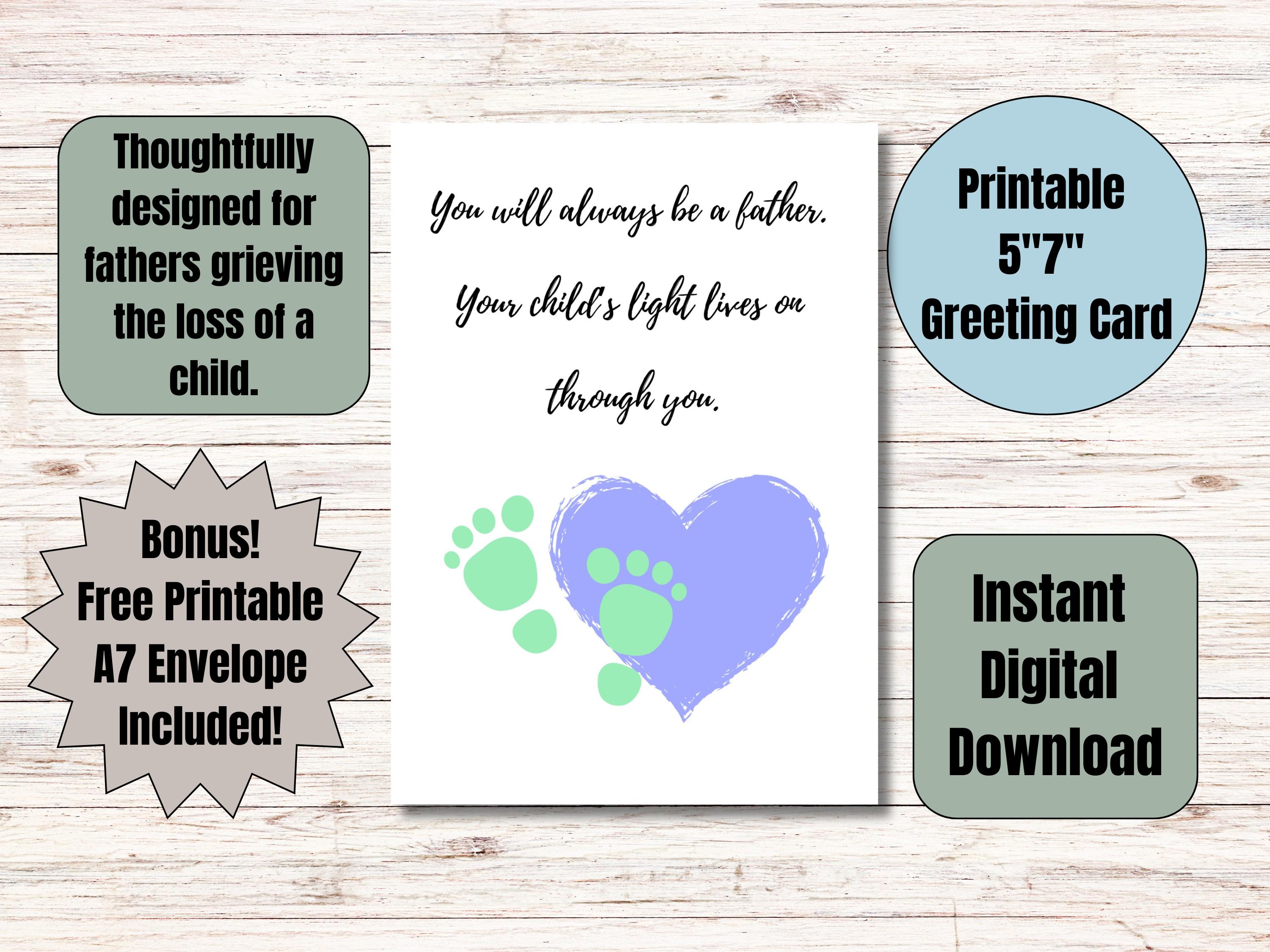 Grieving Father Card Loss of Baby Footprints Bereaved Dad Card Loss of  Child Sympathy Card Printable Remembance Gift for Dad Mourning PDF