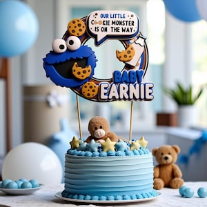 Cookie Monster - Baby Shower Cake Topper - Boy - Personalized - Print it, Cut It And Save Big - Digital Download