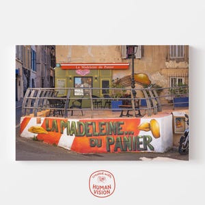 Photography Print on Canvas &quot;La Madeleine du Panier in Marseille France&quot; | Fine Art Wall Decor | Wanderlust Gift | Travel Poster