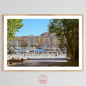 Provence Poster Print Old Port Marseille France | French Landscape Art | Travel Photography Gift | Nature Wall Art