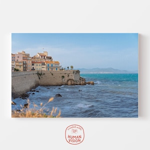 Arte mural con fotografía marina "Antibes, Riviera Francesa" / Póster de viaje costero / Decoración para Airbnb / Regalo para viajeros