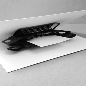 personalised, typewriter, popup card with keys image 4