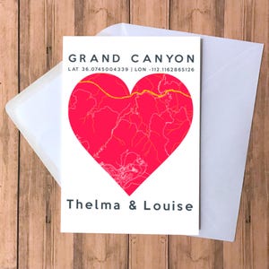 Biglietto di auguri A5 personalizzato con mappa di dove ci siamo incontrati - Biglietto A5, biglietto di San Valentino, anniversario, matrimonio, fidanzamento