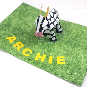 Personalised Cow Pop-up  Card With Personalised Name