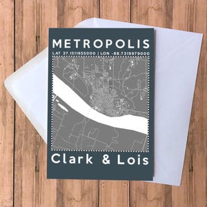 Biglietto di auguri A5 personalizzato con mappa di dove ci siamo incontrati - Biglietto A5, biglietto di San Valentino, anniversario, matrimonio, fidanzamento