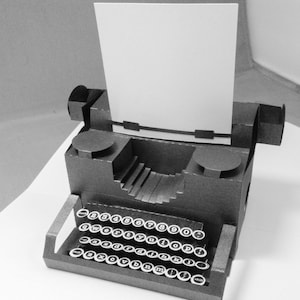 personalised, typewriter, popup card with keys image 3