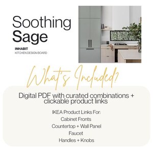 Paquete de diseño de cocina IKEA Soothing Sage: Tablero de estado de ánimo digital + enlaces de productos