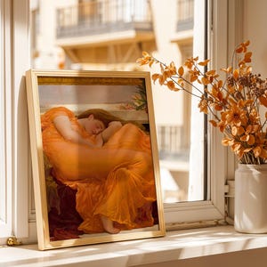 Flaming June - Frederic Leighton - ArtPrint - Victorian Painting - Romantic Classic Art - Wall Decor - Famous Artwork - Pre-Raphaelite Style