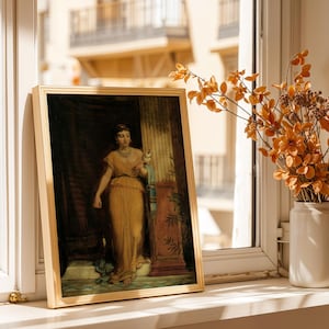 La Fileuse - John William Waterhouse - Art Print - Pre-Raphaelite Painting - Victorian Romance Art - Wall Decor - Famous Artwork