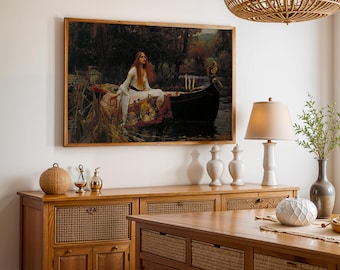 The Lady of Shalott - John William Waterhouse - Art Print - Pre-Raphaelite Painting - Victorian Romance Art - Wall Decor - Famous Artwork