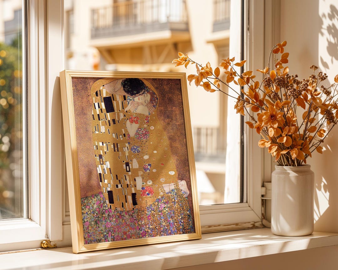 The Kiss - Gustav Klimt - Art Print - Symbolist Painting - Golden ...