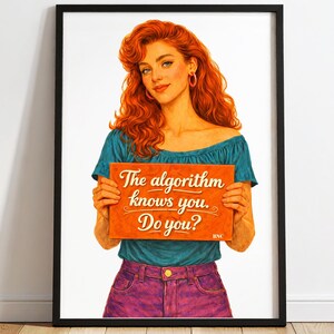 The algorithm knows you. Printable Wall Art, Motivational Quote Poster Inspirational Wall Decor, Digital Download Wallpaper Vintage Style