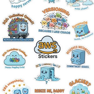 Funny AWS Cloud Stickers Vol. 1 | DevOps Engineer Humor (Digital Download)