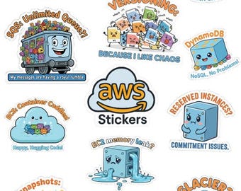 Funny AWS Cloud Stickers Vol. 1 | DevOps Engineer Humor (Digital Download)