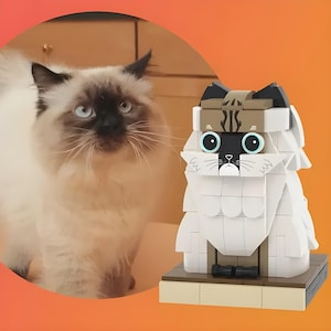 Custom Cat Brick Figure: Personalized Pet Miniature Keepsake
