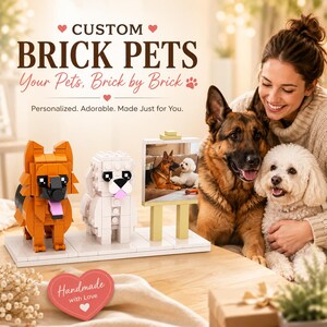 Op maat gemaakte schattige steenfiguren, full body twee honden met fotolijst, gepersonaliseerde dierendisplay